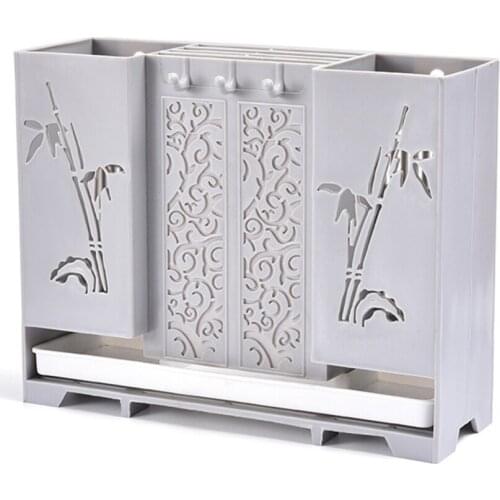 Kitchen Chopsticks Tableware Storage Box Wall Mount Free Punch Home Drain Bracket Multifunction Chopsticks Holder