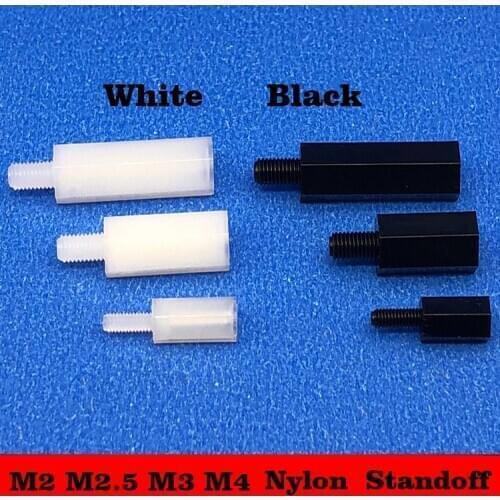M2 M2.5 M3 M4 Black White Nylon Hex Male Female Standoff Pillar Mount Thread PCB Plastic Hexagon Motherboard Spacer Bolt Screw
