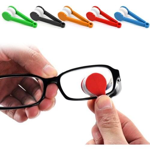 Mini Glasses Cleaning Wipe Double-sided Microfiber Glasses Brush Multifunctional Portable Glasses Cleaner Cleaning Tool