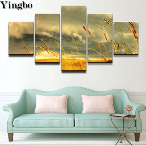 5 Pieces Landscape Nature Sky Sunset Wheat Diamond painting Diamond embroidery Full Square Round Cross stitch bead crystal art