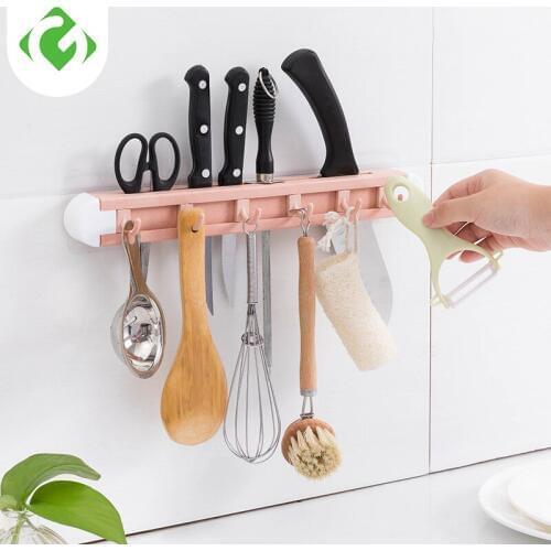 Wall Mounted High Quality multifunctional kitchen supplies knife shelf rack tool holder kitchen knife holder with hooks GUANYAO