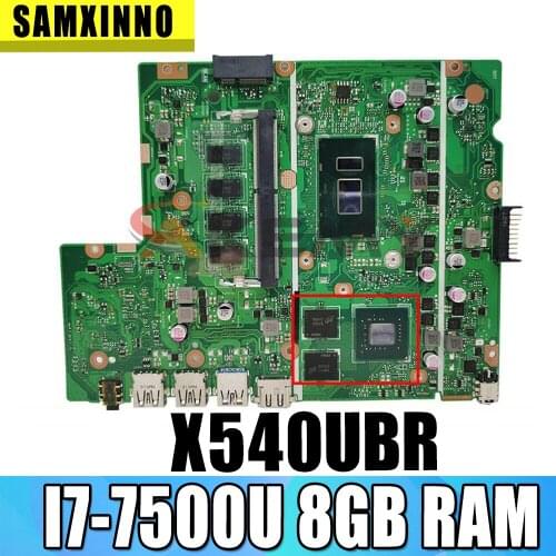 Akemy X540UBR notebook mainboard For ASUS X540UB X540UBR X540UV laptop motherboard mainboard I7-7500U 8GB RAM V2G tested 100% ok