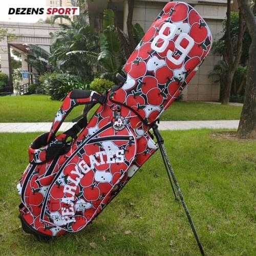 DEZENS NEW Fashion Apple Printed Golf Bag Waterproof canvas Golf stand bag