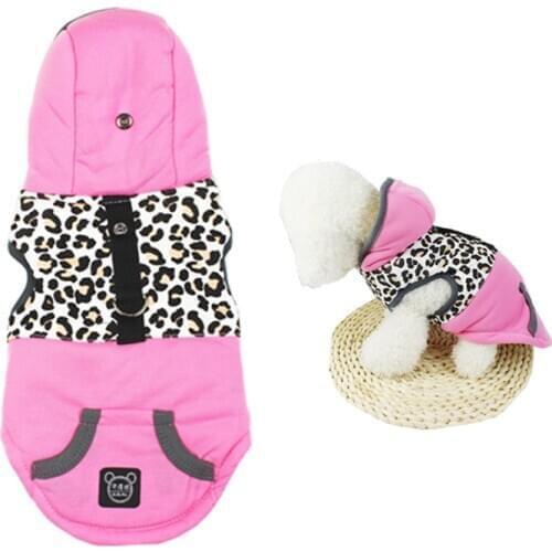 New Dog Clothes Autumn And Winter Models Quilted Padded Hooded Pet Clothing Dog Coat