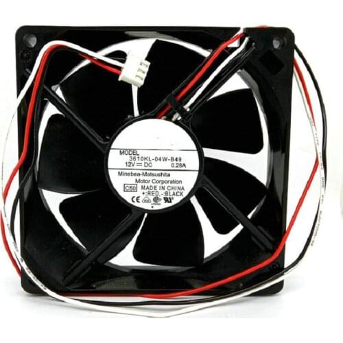 New Original 3610KL-04W-B49 C50 DC12V 0.28A 90x90x25MM 9cm 3Lines Tachometer Signal cooling fan