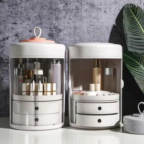 Makeup Organizer Large Capacity Waterproof Dustproof Bathroom Cosmetic Jewelry LipstickStorage Box Desktop Beauty Storage Drawer