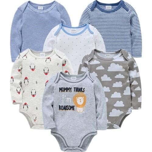 Autumn Winter Baby Boys Bodysuit 6PCS Newborn Girls Jumpsuit Long Sleeve 100%Cotton 0-12 Months Baby Clothes Unisex Roupas Bebe
