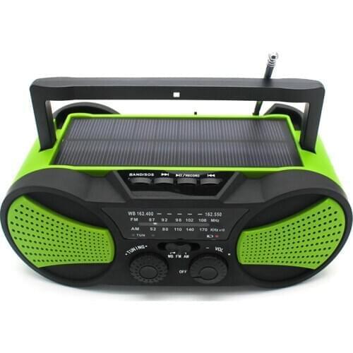 Solar Panel Power Bank Hand Crank Self Power Bank Emergency Power Bank AM/FM Weather Portable Radio Rechargeable LED Flashlight