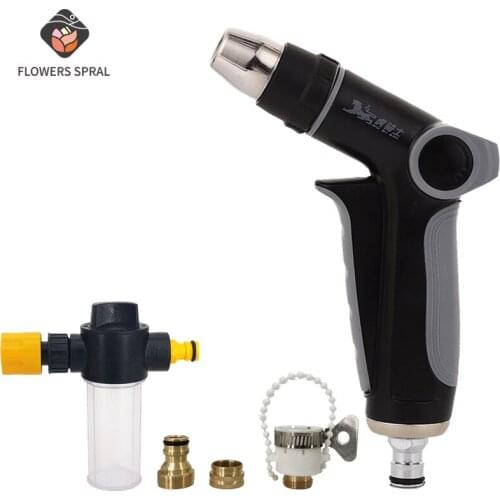 Adjustable High Pressure Washer Water Gun Garden Hose Sprinkler Lawn Sprayer High Pressure Car Wash Water Gun Foam Kettle Tool