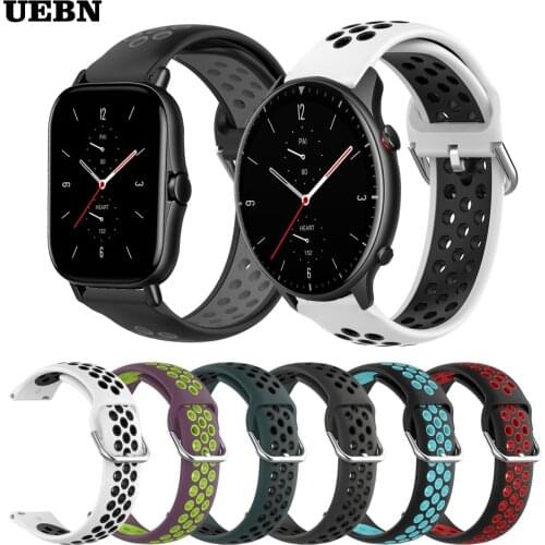 UEBN Sport Silicone Breathable Strap For Huami Amazfit GTR 2 Bracelet for Amazfit GTS 2 & bip S GTR 42mm Replacement Watchbands