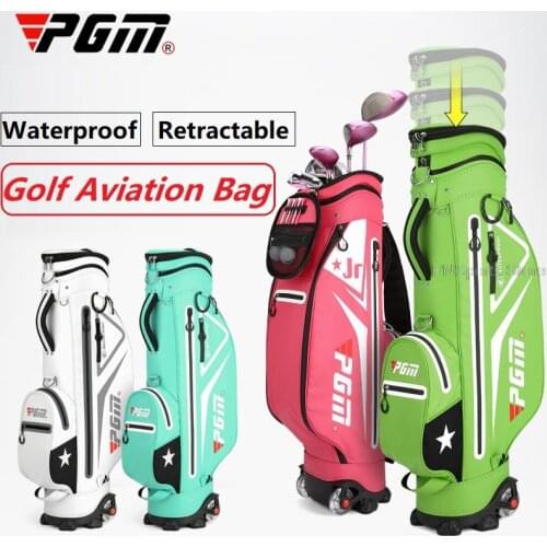 Pgm Golf Club Standard Bag Children Retractable Large-Capacity Golf Airbag Boys Girls Youth Aviation Thermostat Bags 6 Colors
