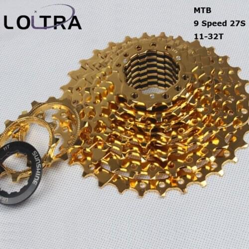 Sunshine 9 Speed 11-32T bicycle mtb cassette 27s Golden Bike Freefly Freewheel