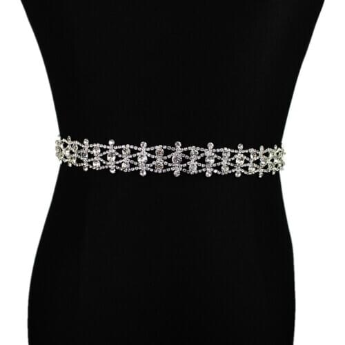 Handmade Wedding Gown Sash Luxury Silver Rhinestones Wedding Belt Sash Diamond Crystal Bridal Belt Wedding Dress Accessories