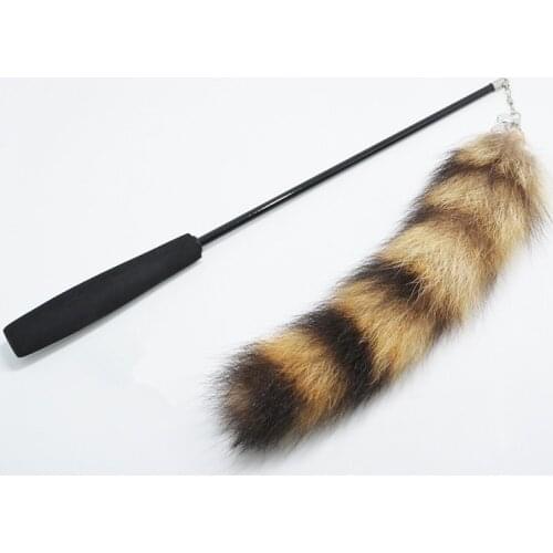 Usd4.98/pc pet cat kitten playing toys faux fox feather retractable fishing pole rod 10pcs/lot