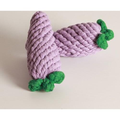 1pc Dog Rope Toy Carrot Shape Puppy Chew Teething Toys Teeth Cleaning Pet For Small Medium Large Dogs Toys