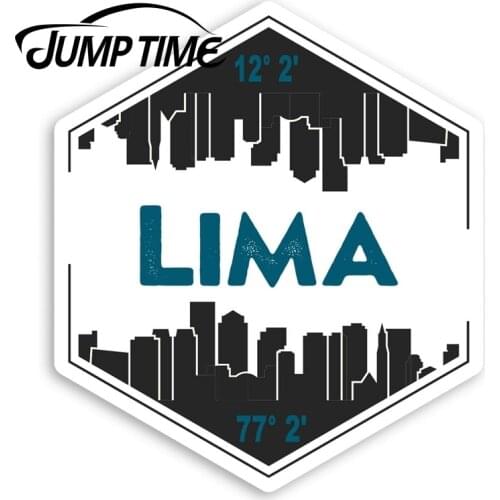 Jump Time Lima City Vinyl Stickers - Peru Travel Sticker Laptop LuggageWaterproof Car Decal Trunk Car Accessories