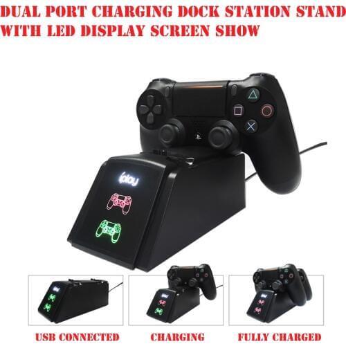 PS4 Controller Charger Joypad Joystick USB Charger With LED Indicator Dual USB Fast Charging Dock Station for Playstation4 PS4