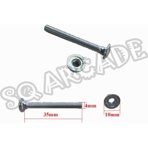 100pcs/lot 35*4 mm Screws with Nuts Fixed Coin Acceptor Selector Validator Collector Device DIY Game Machine Parts