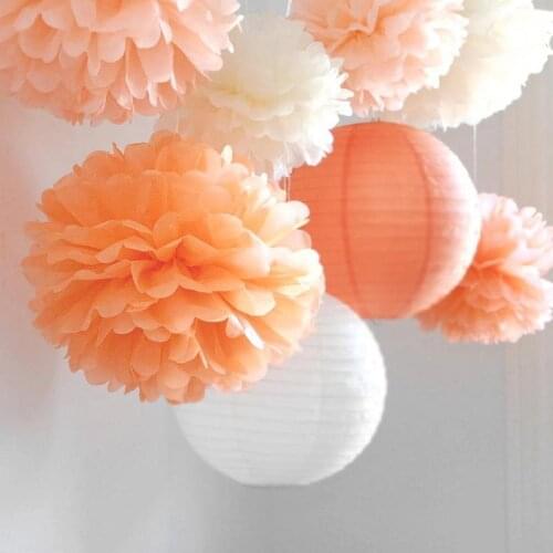 30 Colors 4'' 10cm Tissue Paper Pom Poms Flower Balls Party Wedding Home Birthday Tea Party Decorations 150 pcs/lot