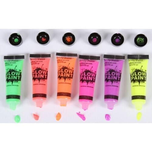 7Pcs 25ml UV Glow Blacklight Luminous Face Body Paint Fluorescent Pigment