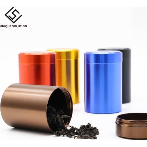 70ML Free Shipping Airtight Smell Proof Container Aluminum Herb Stash Metal Sealed Can Tea Jars Boxes