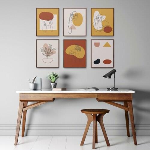 Abstract Colorful Character Lines Canvas Painting Wall Art Nordic Posters and Prints Wall Pictures for Living Room Decoration