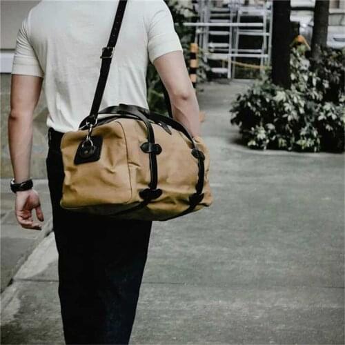 American Retro Canvas Shoulder Bag Handbag Outdoor Hiking Trip Large Capacity Fashion Trend