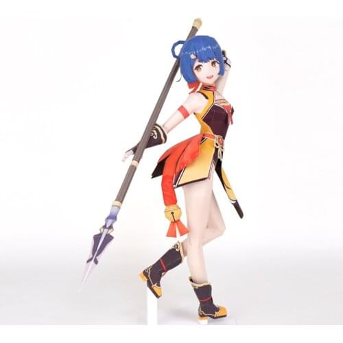 Anime Genshin Impact DIY Xiangling Character 3D Paper Model Figure Stand Model Plate Desk Decor Barbara Cute Standing Sign Gifts