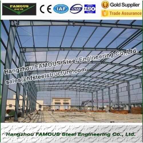 Prefabricated steel structure workshop for industry use