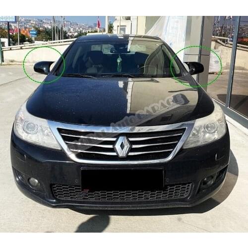 For RENAULT LATITUDE Bat Mirror Cover 2010-2015 Glossy Piano Black 2 Pieces Wing Car Styling Auto Accessory Universal Spoiler