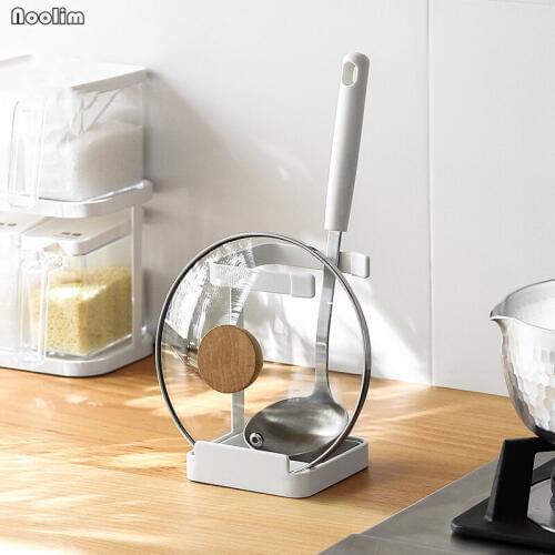 Iron Pot Lid Holder Kitchen Organizer Spoon Pan Cover Pot Holder Lid Stand Hooks Storage Kitchen Pot Cover Draining Rack