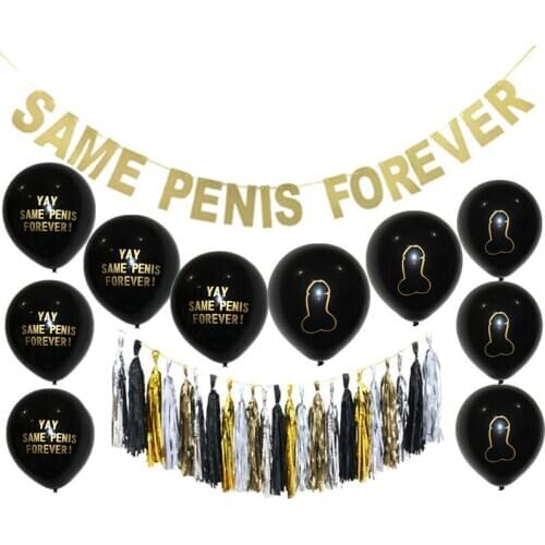 Bachelorette Party Decor Same Penis Forever Balloon Bride To Be Banner Garland Bridal Shower Hen Party Mr Mrs Wedding Decoration