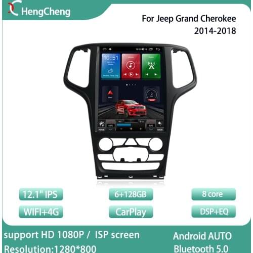 For Jeep Grand Cherokee 2014-2018 intelligent multimedia video player Tesla style Grand Cherokee radio GPS 4G navigation Carplay