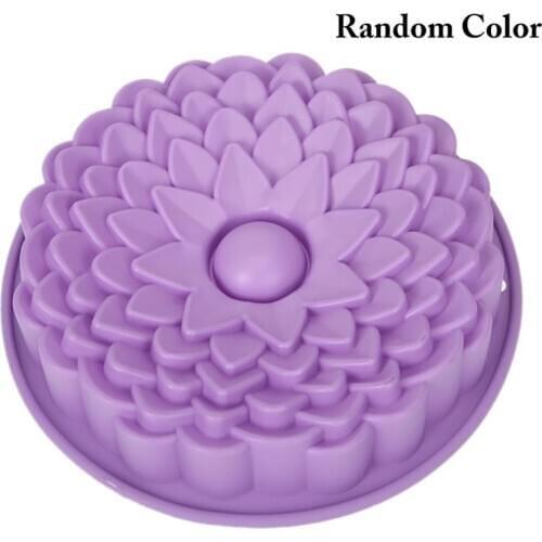 Kapmore 1pc Chrysanthemum Shape Silicone Cake Mold Non-Stick Flower Bread Mold Baking Tray DIY Cake Baking Tools Random Color