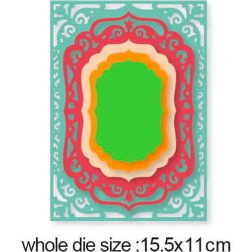 Square hollow making scrapbook metal craft cutting mold 2021 lace frame background DIY greeting card handmade