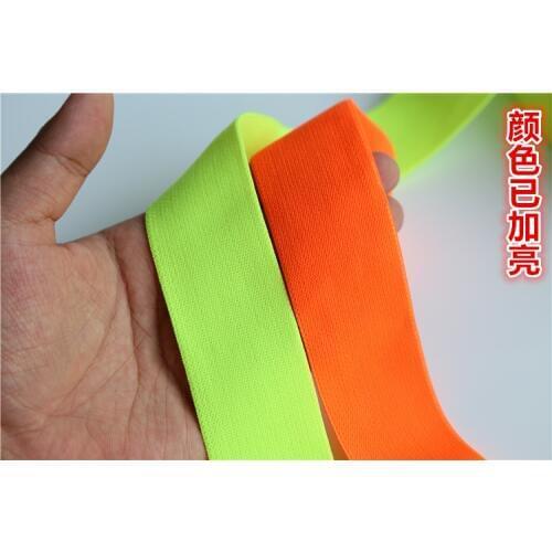 Elastic band for clothes bags underwear 25mm 30mm 38mm 50mm 10yards bar decoration elastic webbing Fluorescenc green orange pink