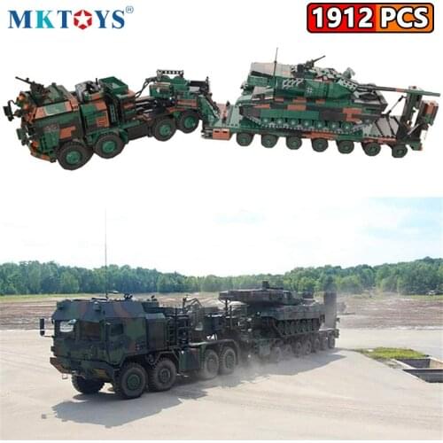 MKTOYS WW2 Military German Bricks Technical Battle Tank Transport Truck Armored Vehicle Batisbricks Building Block Toys for Boys