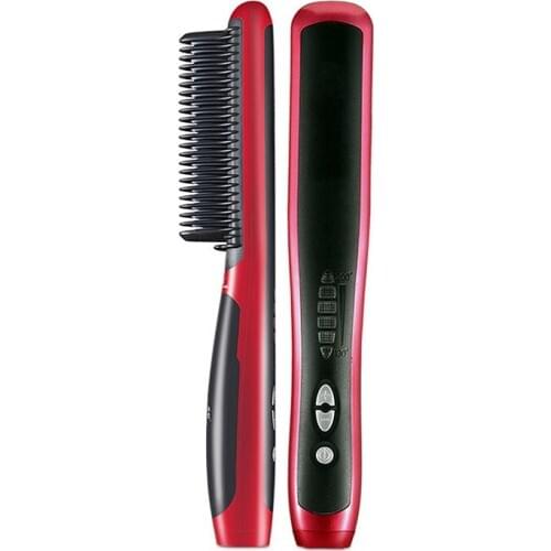 Multifunctional Professional Ionic Hair Straightener Ceramic Hair Curler Brush Anti-Scalding Electric Hair Comb Curling Iron