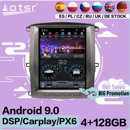 128G Tesla Screen Multimedia Stereo Android Player For Lexus LX470 2002 2003 2004 2005 2006 2007 GPS Navi Receiver IPS Head Unit