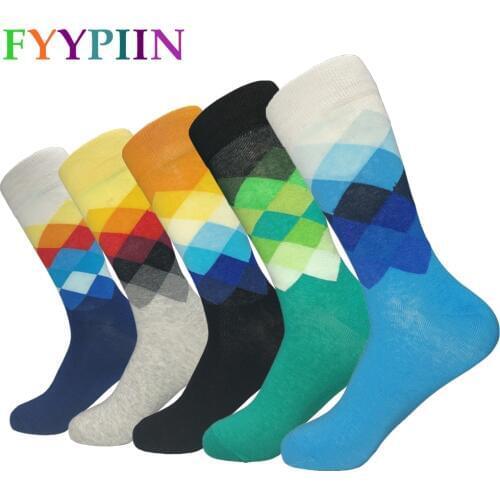 Mens happy Socks 2019 Socks Men High Quality Lengthened Business Casual Latest Design Happy Clothes Cotton Socks