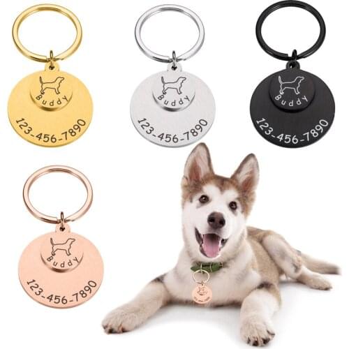 2021 New Customized Dog Tags Cats Dogs Accessoires Collar Anti-lost Pet ID Tags Stainless Steel Puppy Personalized Pets Supplies