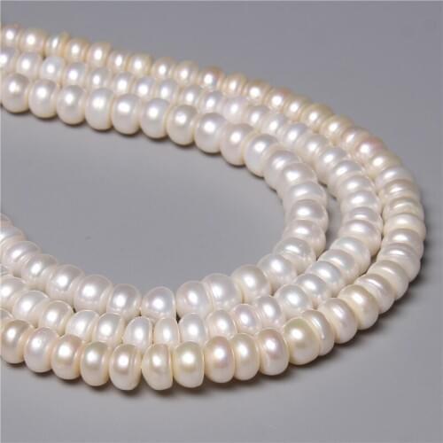 Wholesale Natural Freshwater Pearl Beads 8-10mm Natural Pearls For Necklace Bracelets Jewelry Finding Hole:Approx 0.8mm 15 Inch
