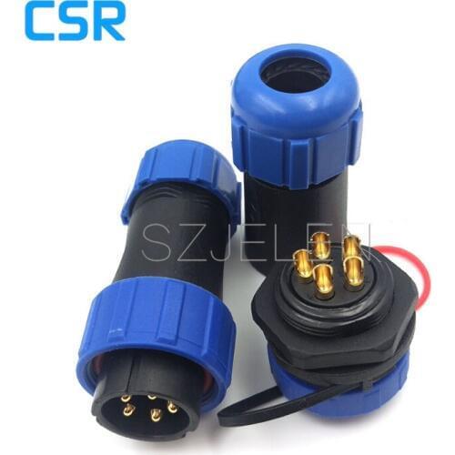 SP2110/P5-S5, IP68 waterproof and dustproof connector 5 pin male and female, LED power cable 5 pin plug and socket