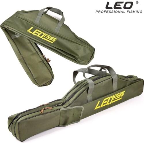 LEO Waterproof Cloth Foldable Fishing Pole Bag 1m/1.5m Multi-purpose Rod Carrier Fishing Tackle Storage Case Accessories