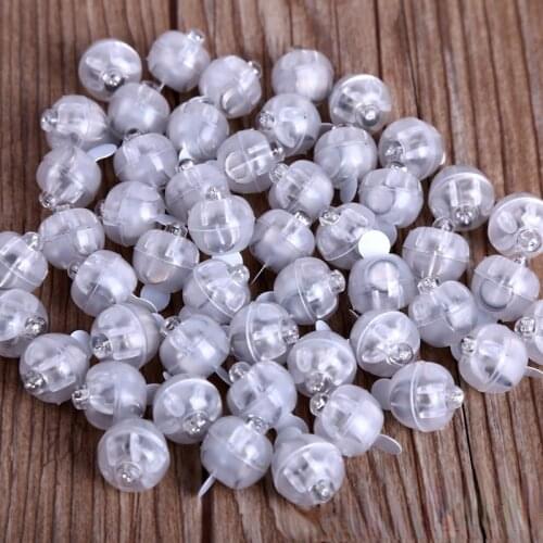 50pcs Luminous Round Battery LED Balloon Light Switchable White Red Blue Green Birthday Party Flash Ball Lamp for Paper Lantern