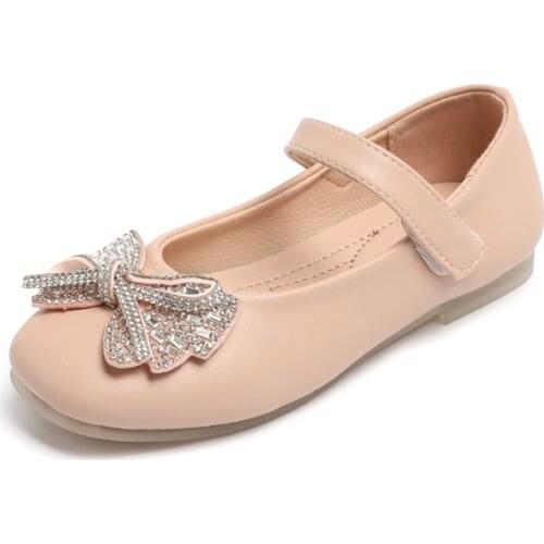 3 4 5 6 7 8 9 10 11 12 Years Kids Fashion Crystal Bow Party Big Girls Shoes Princess Elegant ChildrenS Leather Shoes For School