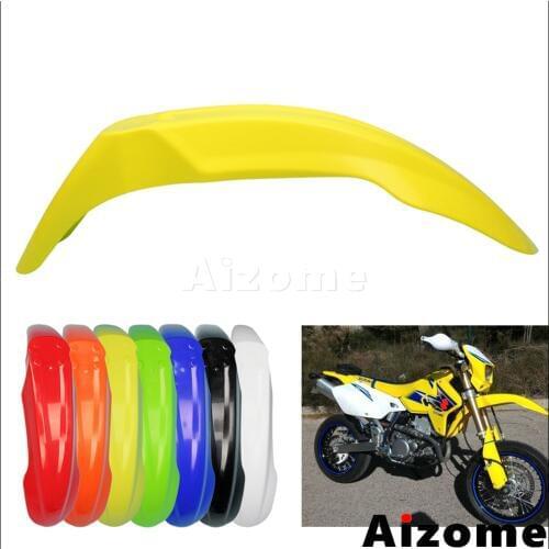 Universal Dirt Bike Yellow Off Road Front Fender For Suzuki RMZ RM DRZ 125 250 450 Motocross Front Mud Guard Plastic Mudguard