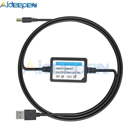 USB 5V to 9V/12V 1A Power Boost Line Step UP Module USB Converter Adapter Cable Plug 5.5 X2.1mm DIY Power Cable