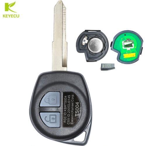 KEYECU Replacement Complete New Remote Key Fob 2 Button 315/433MHz ID46 for Suzuki Grand Vitara Swift Splash Uncut Blade HU87