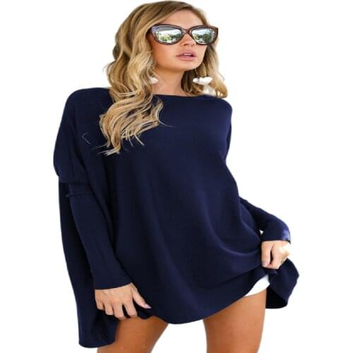 2020 new Autumn Winter Fashion Women Oversized Sweater Long Batwing Sleeve Pullover Tunic Shirts Casual Loose Blouses
